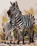 Zuty Maľovanie podľa čísel - Zebra s mláďaťom, 40 x 50 cm, bez rámu a bez napnutia plátna - cena, srovnání