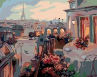 Zuty Maľovanie podľa čísel - Paríž z balkóna, 100 x 80 cm, napnuté plátno na rám - cena, srovnání