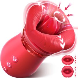 Superlove 4in1 Big Mouth Sucking & Licking Rose Vibrator