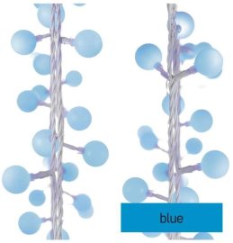 Emos LED svetelná cherry reťaz - guľôčky 2,5 cm, 4 m, vonkajšia aj vnútorná, modrá, časovač