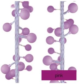 Emos LED svetelná cherry reťaz - guľôčky 2,5 cm, 4 m, vonkajšie aj vnútorné, ružová, časovač