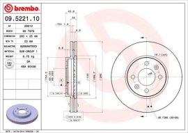 Brembo brzdový kotúč 09.5221.10 2ks