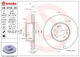 Brembo brzdový kotúč 09.5704.20 2ks