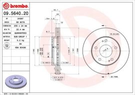 Brembo brzdový kotúč 09.5640.20 2ks