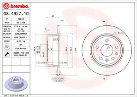 Brembo brzdový kotúč 08.4927.10 2ks