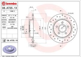 Brembo brzdový kotúč 08.A725.1X 2ks