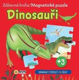 Dinosauři Zábavná kniha Magnetické puzzle