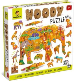 Ludattica Woody Savana, drevené puzzle, 48