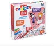 Carioca Omaľovánkové puzzle s motívom princezien s 12 farebnými fixkami - cena, srovnání