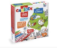 Carioca Omaľovánkové puzzle s motívom Mesta a džungle s 12 farebnými fixkami - cena, srovnání