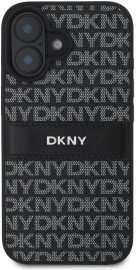 DKNY PU Leather Repeat Pattern Tonal Stripe iPhone 16 Plus