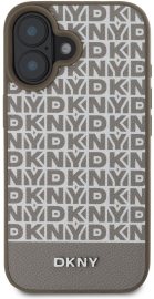 DKNY PU Leather Repeat Pattern Bottom Stripe MagSafe iPhone 16