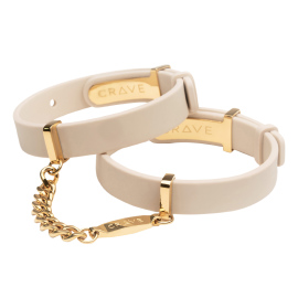 Crave ID Cuffs Beige/18kt Gold Plated