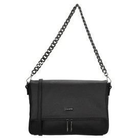 Charm London Čierna crossbody kabelka s retiazkom "Elysia"