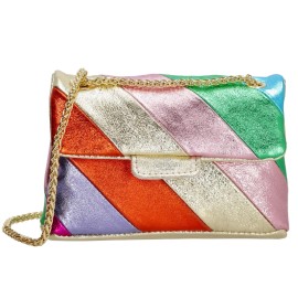 Charm London Barevná luxusní kožená crossbody kabelka „Trinity“