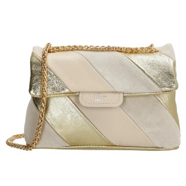 Charm London Béžová luxusní kožená crossbody kabelka „Trinity“