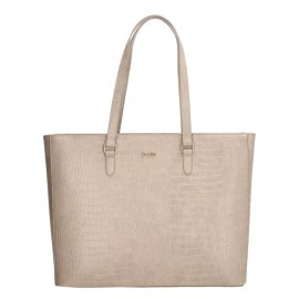 Charm London Béžová vroubkovaná shopper kabelka „Olympie“