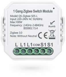 Smoot ZigBee Switch Module bez nuláka jednokanálový