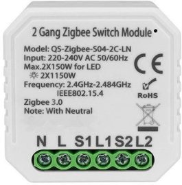 Smoot ZigBee Switch Module s nulákom dvojkanálový