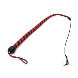 Kiotos Leather Whip Black & Red 60cm