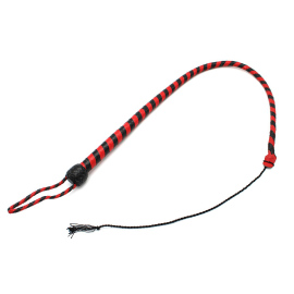 Kiotos Leather Whip Black & Red 90cm